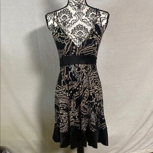 Express Black and Tan Mini Sundress Cocktail/ Parties Small Babydoll Y2K Modal